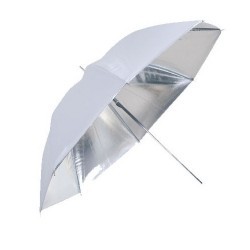 Umbrella Silver & White 84cm